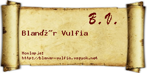 Blanár Vulfia névjegykártya